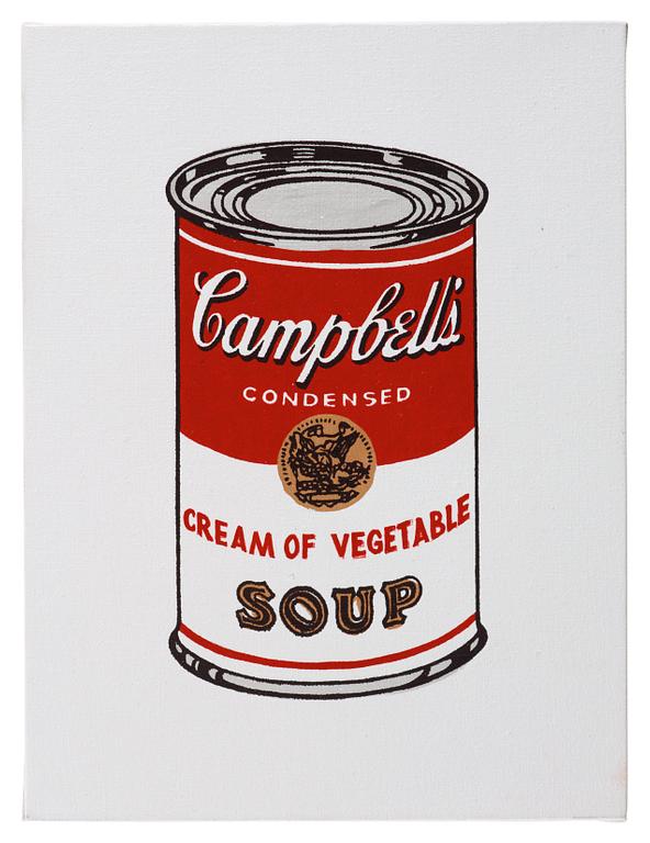 Richard H. Pettibone, "Andy Warhol, '32 Cans of Campbell's Soup', 1962".