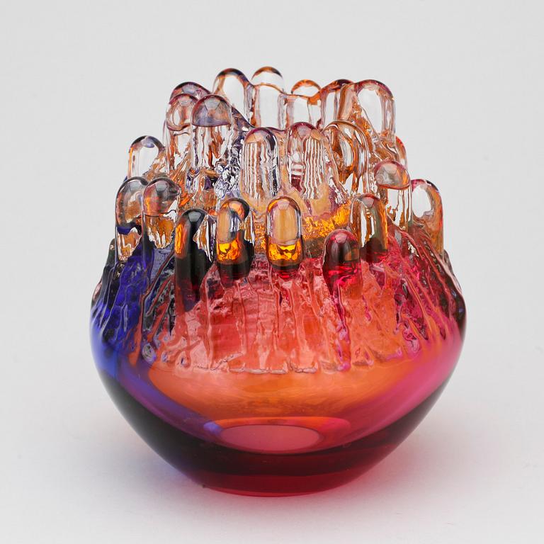 LJUSSTAKE, glas. Göran Wärff, Kosta. Signerad, unikat.