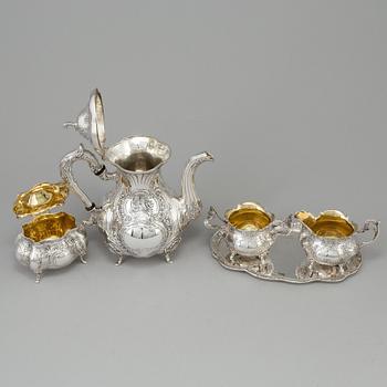 A five piece silver coffee service, GEWE, Malmö 1977-81.
