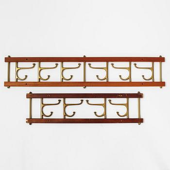 Two 'Dekorativ' coat hangers, Skogslunds metallgjuteri, Anderstorp, mid 20th Century.