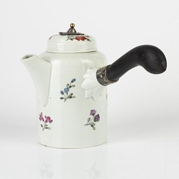 A German Chocolate pot with cover, 19th Century.