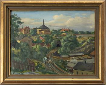 Gunnar Zetterström, Cityscape with railway.