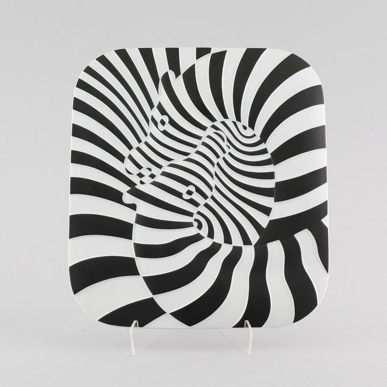 VICTOR VASARELY, väggrelieff, porslin, Rosenthal, signerad och numrerad 394/3000.