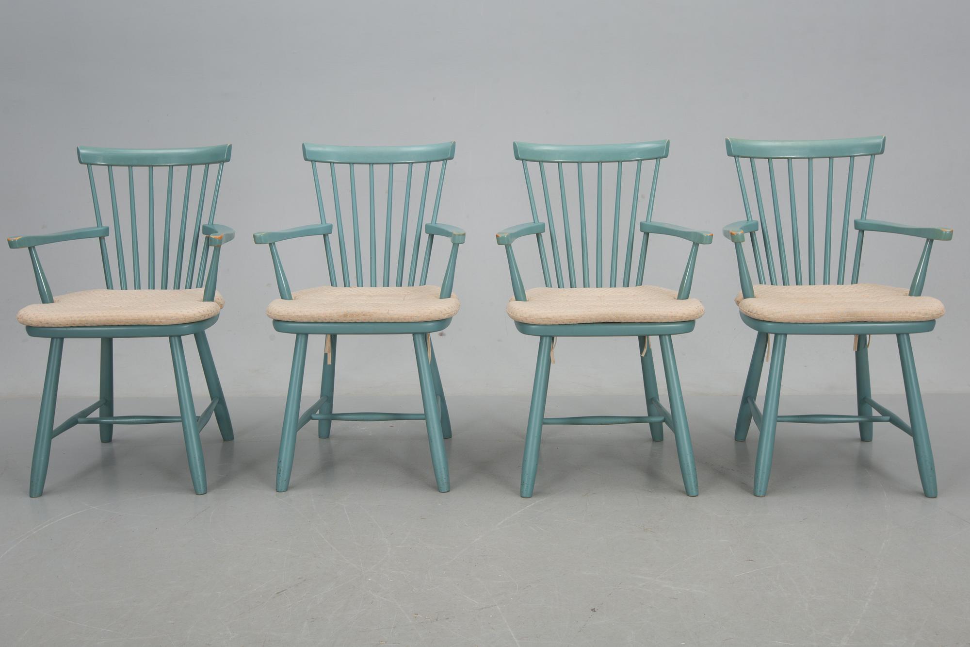 KARMSTOLAR, 4 st, "Lilla Åland", Carl Malmsten, 1900-talets andra hälft.