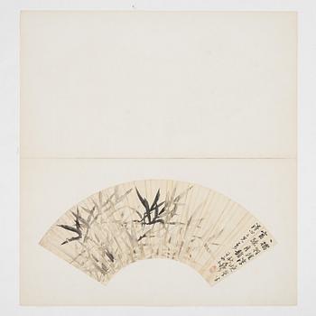Oidentifierad konstnär, s.k. "Solfjädersmålning", Bambu, Kina, 1900-tal.