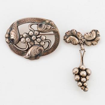 GEORG JENSEN, two brooches.