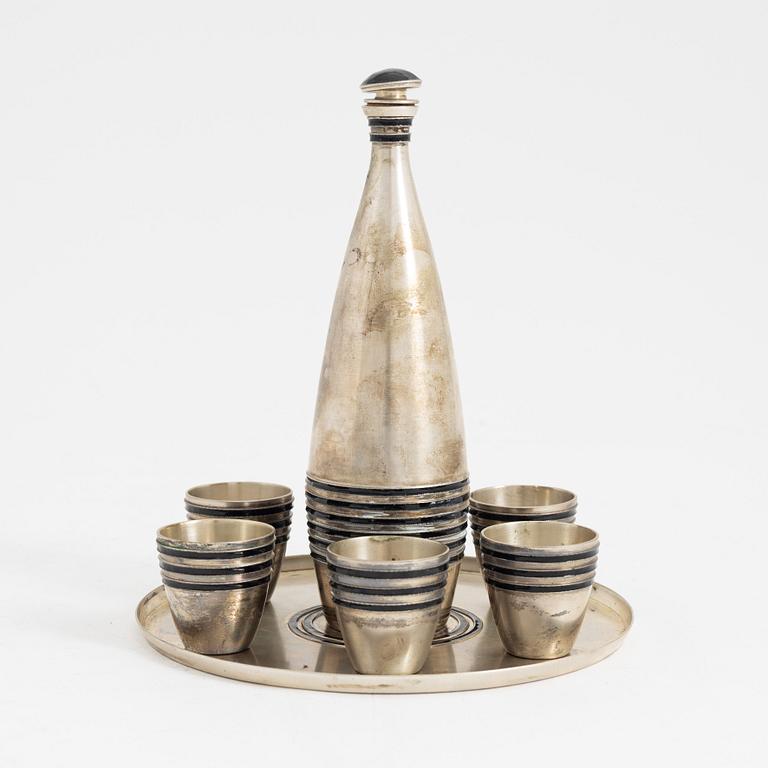 A soviet silver vodka set, Leningrad mid 20th century.