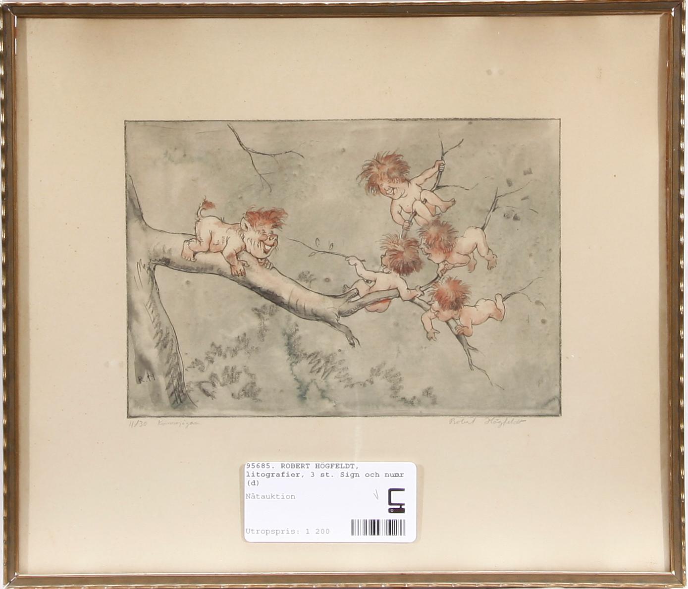 ROBERT HÖGFELDT, litografier, 3 st. Sign och numr.
