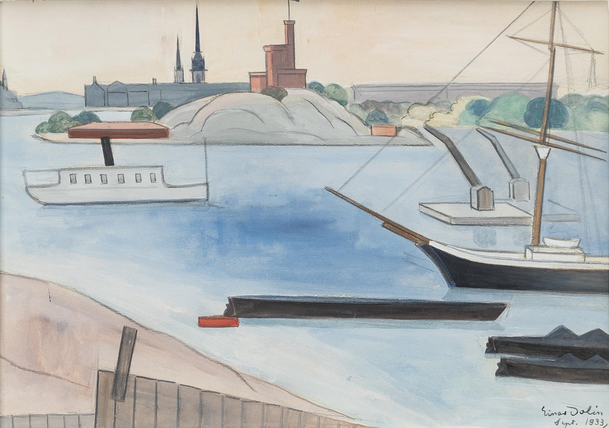 Einar Jolin, Vy mot Kastellholmen, Stockholm.