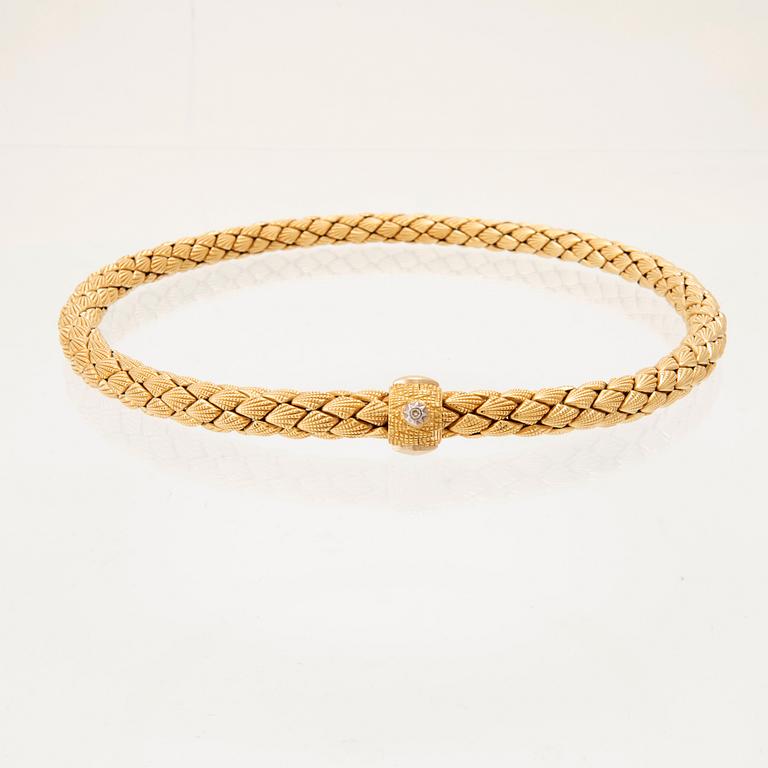 An 18K white and yellow gold "Stretch" necklace by Chimento Vicenza Italy.