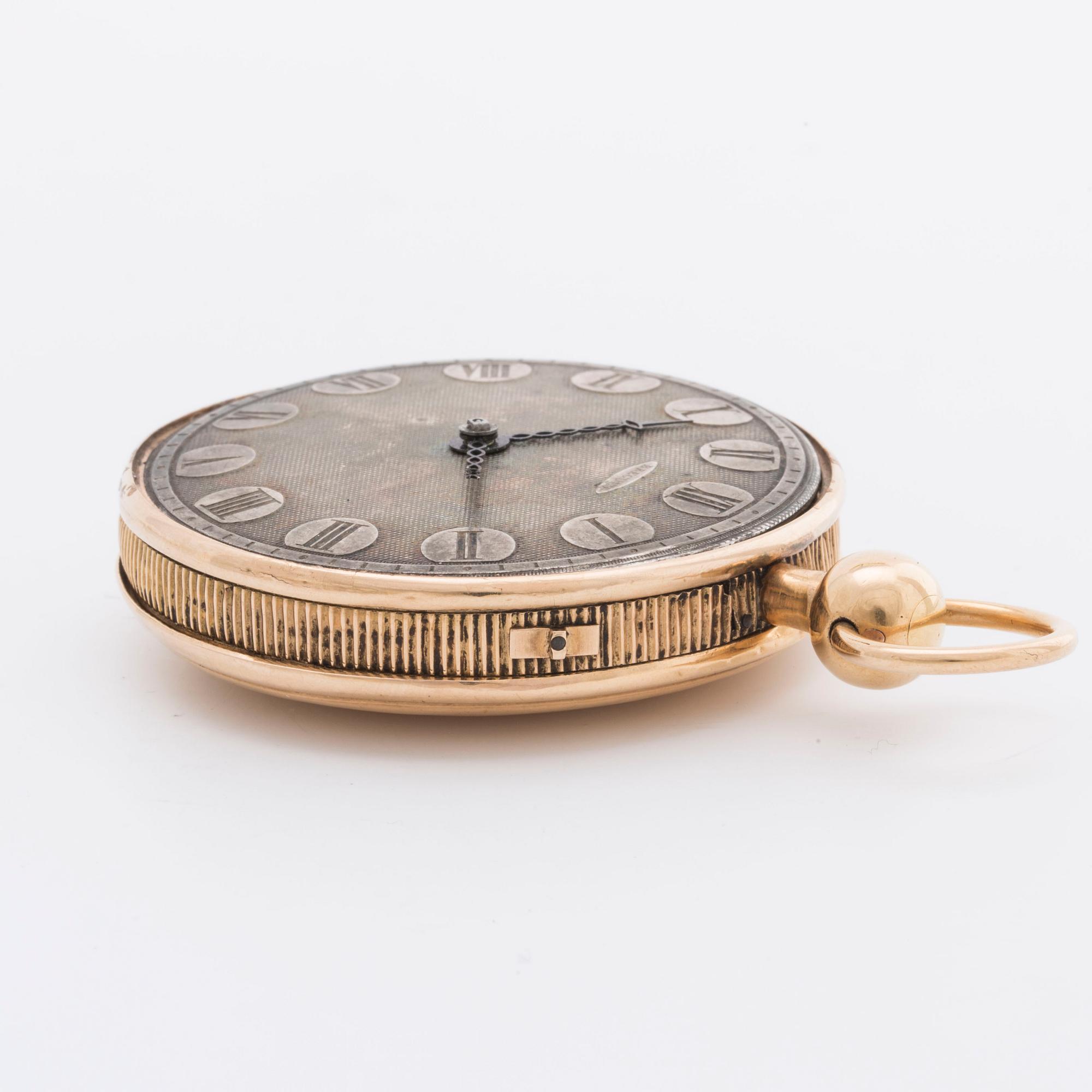 Pocket Watch, marked "BREGUET", turn of the century 1800, ca 52 mm..