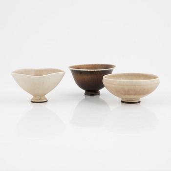 Berndt Friberg, three stoneware bowls, Gustavsberg Studio 1975.