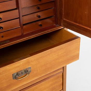 A mahogny veneered art noveau archive cabinet, early 20th Century.
