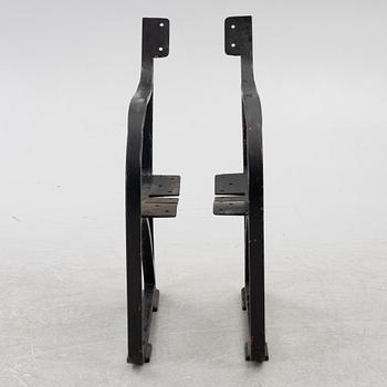 Näfveqvarn, ends for a bench, cast iron, early 20th century.