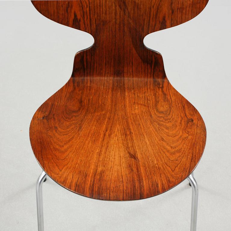 ARNE JACOBSEN, 4 stolar, "Myran", Fritz Hansen, 1960-tal.