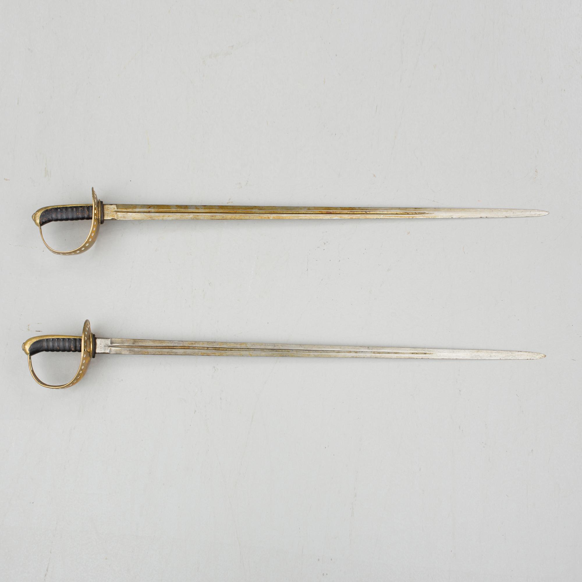 SABLAR, 2 stycken, m/1893, Sverige, för manskap vid kavalleriet.