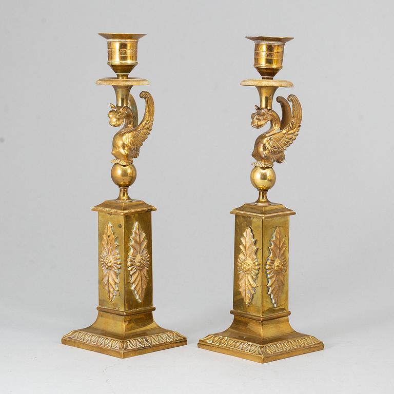 A pair of late Gustavian-style candlesticks, circa 1900.