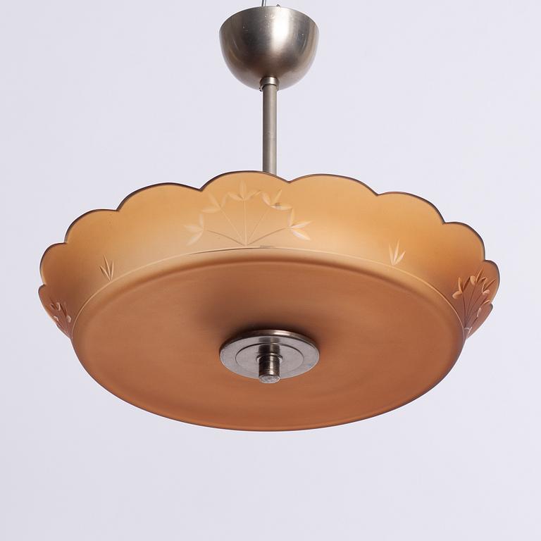 Kosta, attributed to, a ceiling lamp, 1930s.