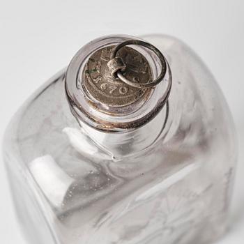 A Swedish glass flask, Limmareds glass manufactory, late 18th century/early 19th century.