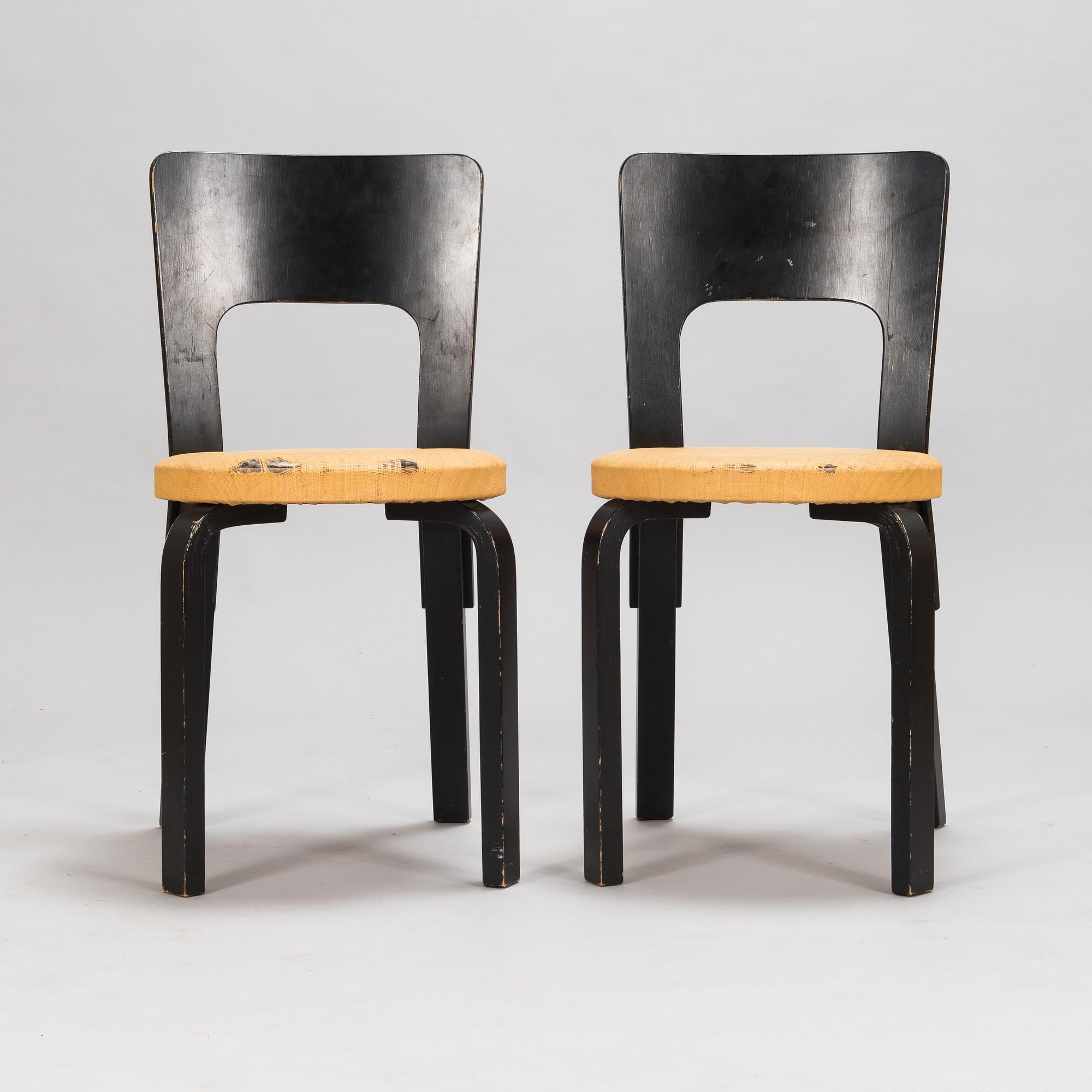 Alvar Aalto, mid-20th-century '66' chairs for Artek, Finland.