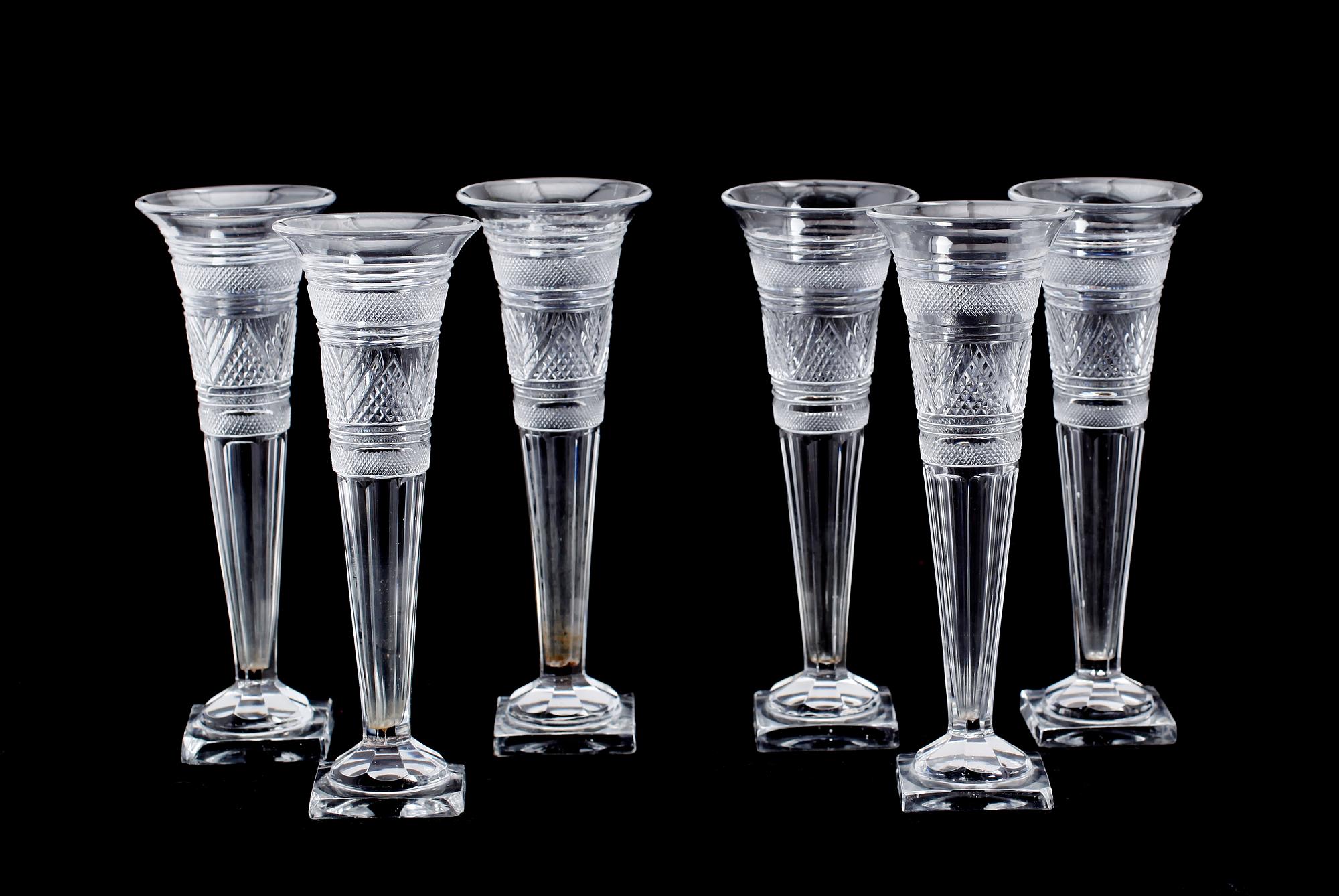 CHAMPAGNESTRUTAR, 6 st, glas, sannolikt sekelskiftet 1900.