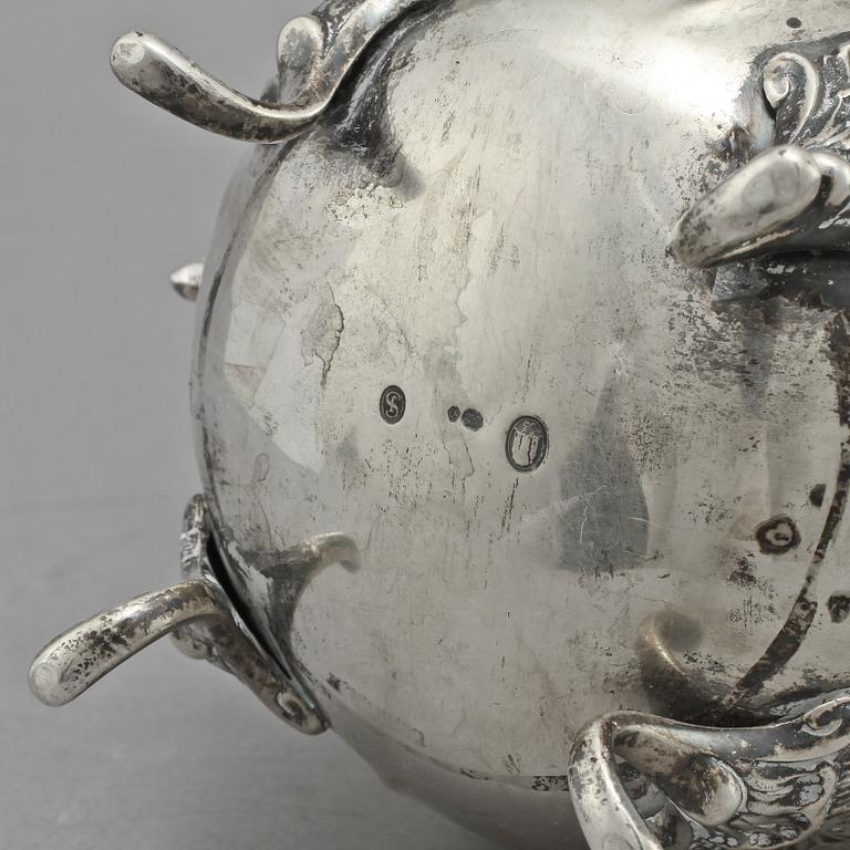 KAFFESERVIS, 3 delar, silver, Jens Sigsgaard, Danmark, 1935 och 1936. Vikt 1 150 g.