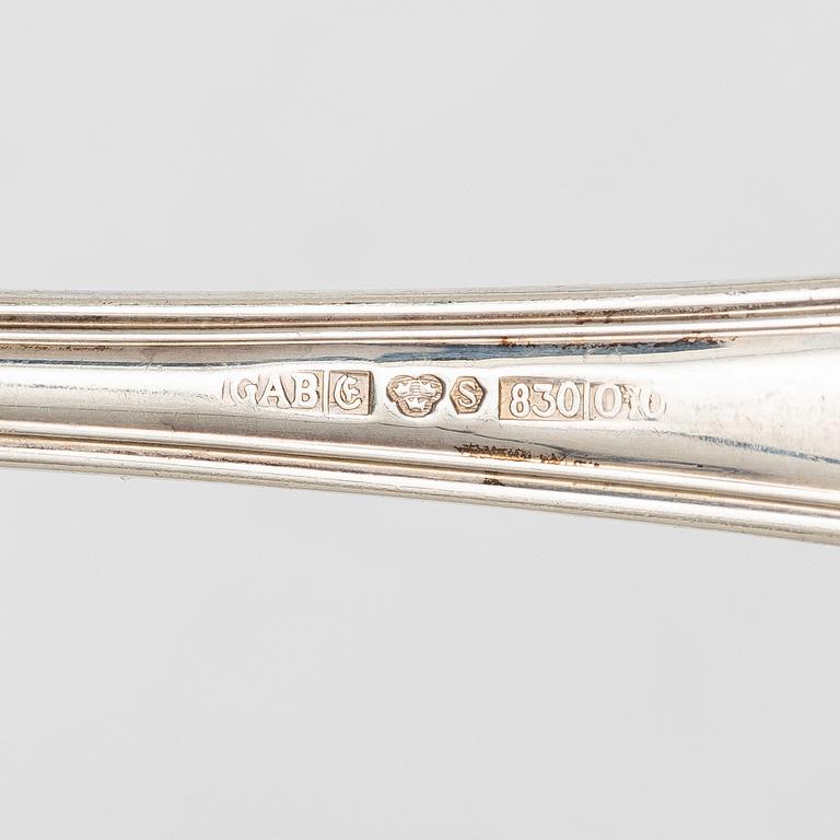 Guldsmedsaktiebolaget (GAB), A Swedish silver cutlery set, 'Gammal fransk' pattern, including with year mark Eskilstuna 1983 (89 pieces).