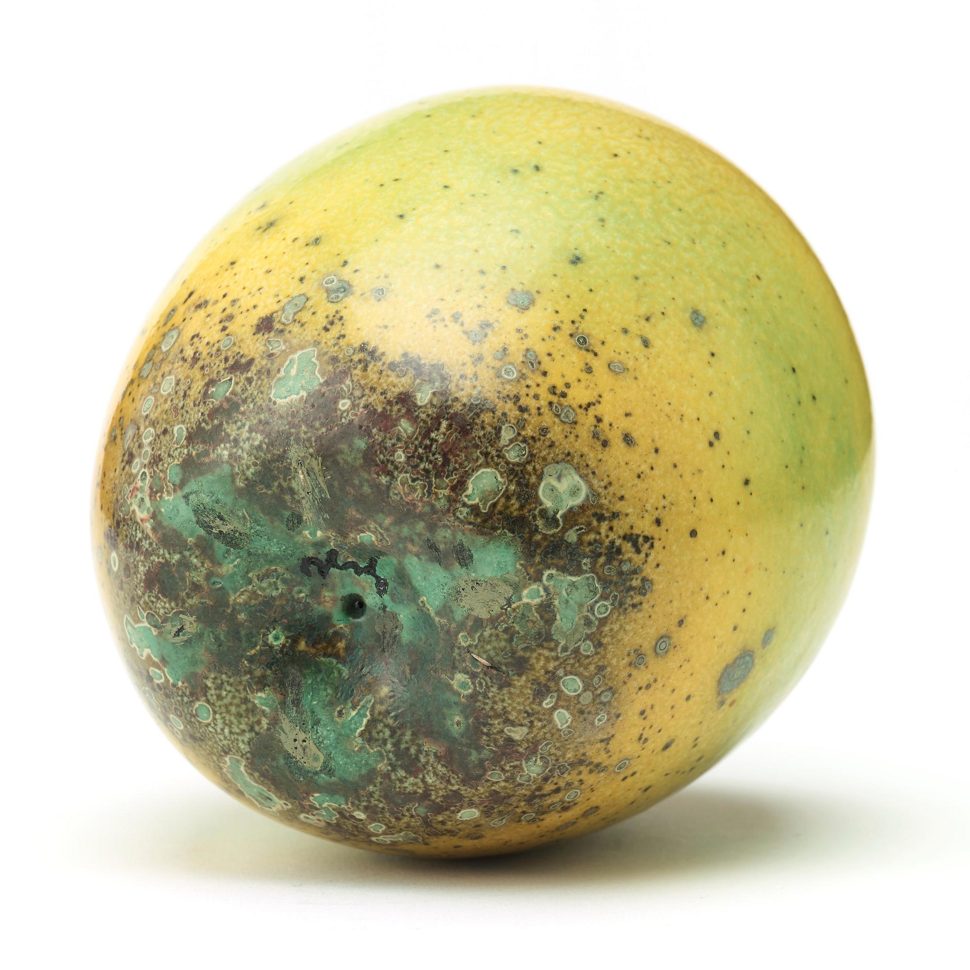 Hans Hedberg, A Hans Hedberg faience sculpture of an apple, Biot France.