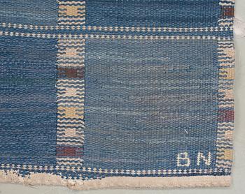 RUG. "Falurutan blå". Flat weave. 189,5 x 150,5 cm. Signed AB MMF BN.