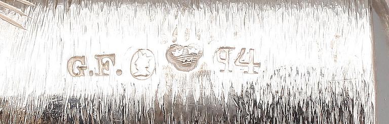 LJUSSTAKAR, ett par, silver, nyrokoko, Gustaf Folcker, 1846.