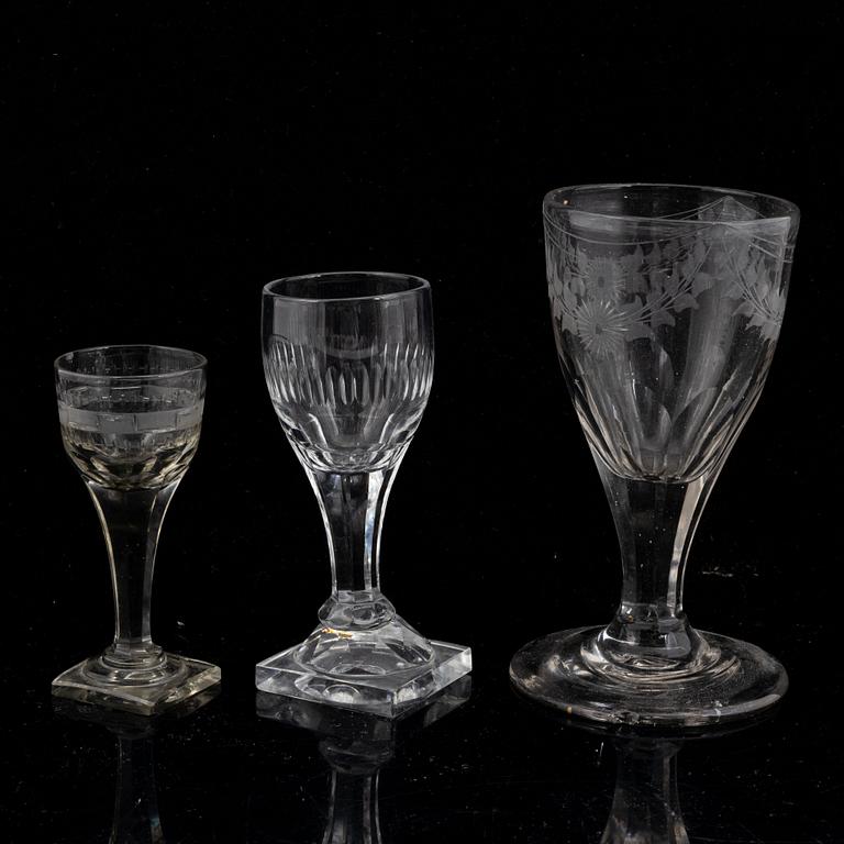 17 late Gustavian glasses, circa 1800.