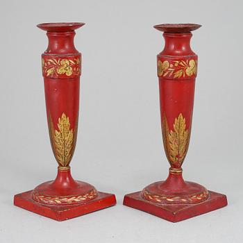 LJUSSTAKAR, ett par, Biedermeier, sannolikt Tyskland, 1800-talets första hälft.