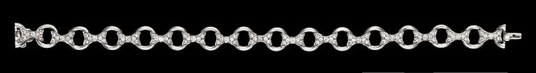 A brilliant cut diamond bracelet, tot. app. 2 cts.