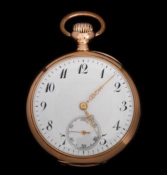 DAMFICKUR, guld 14k. Urverk märkt Zenith. 1900-tal.