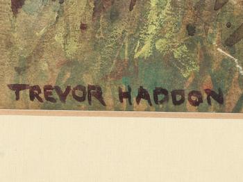 TREVOR HADDON, akvarell, signerad.