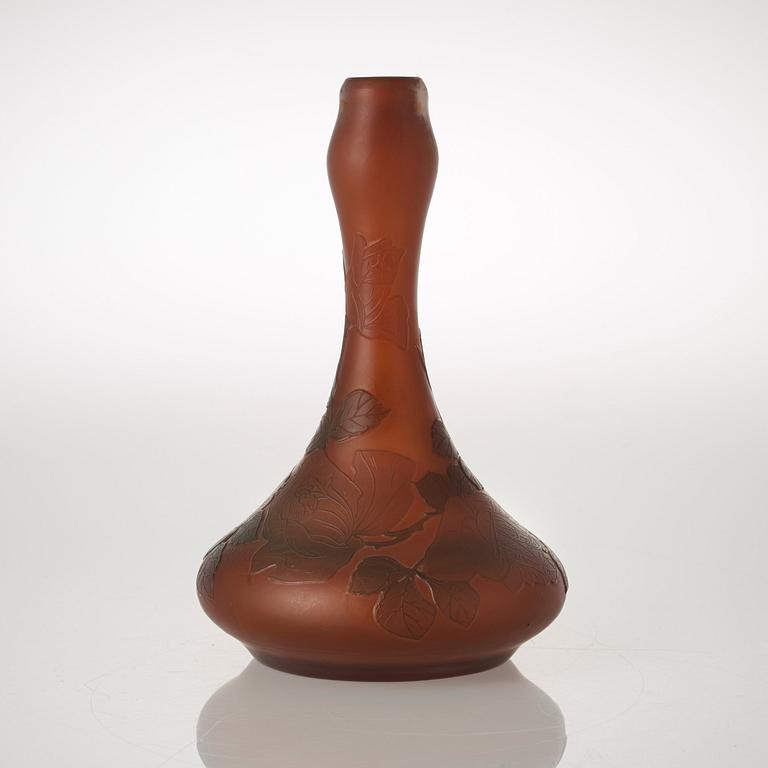 A Heinrich Wollman Art Nouveau cameo glass vase, Orrefors ca 1915.