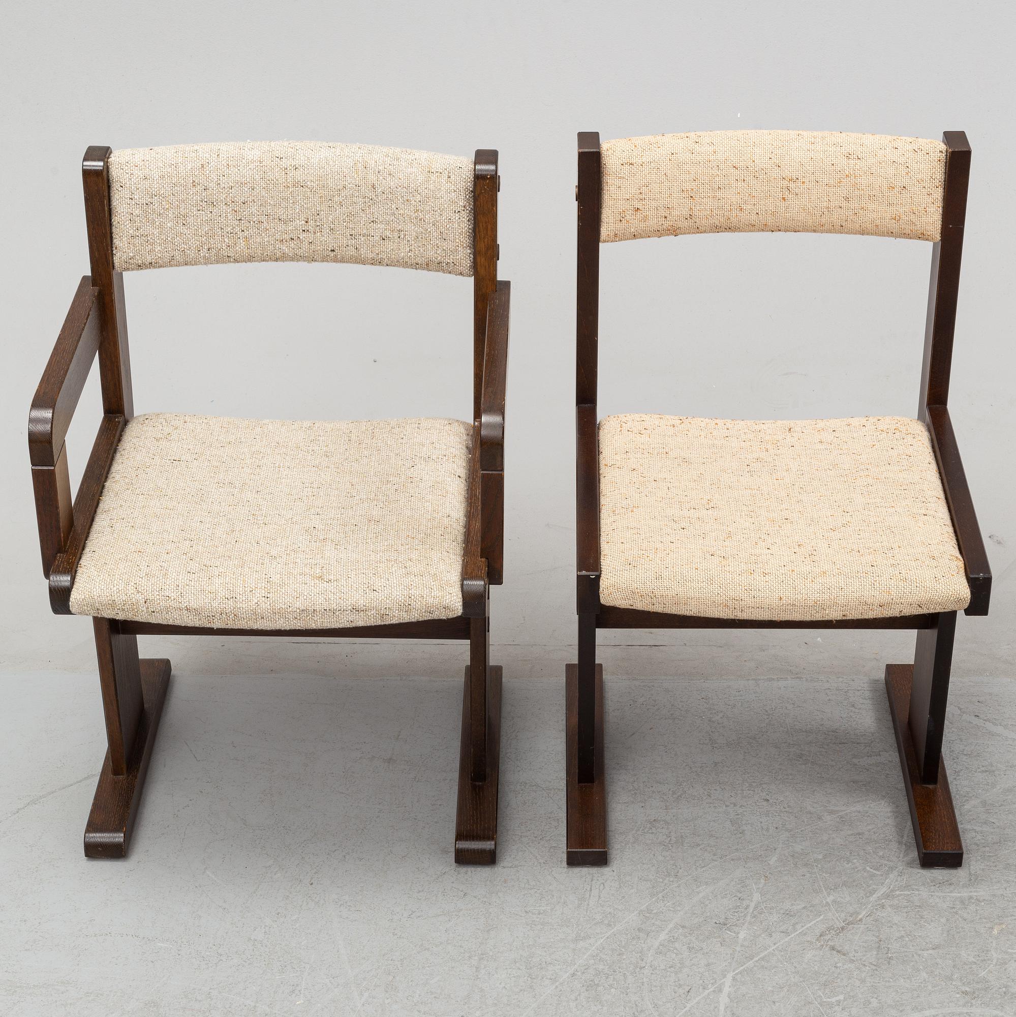 A Danish dining table and eight chairs from Gangsø Møbler A/S, 1960's-70's.