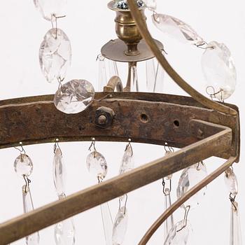 Wall lights, a pair, for three candles, 19th century, Empire style.