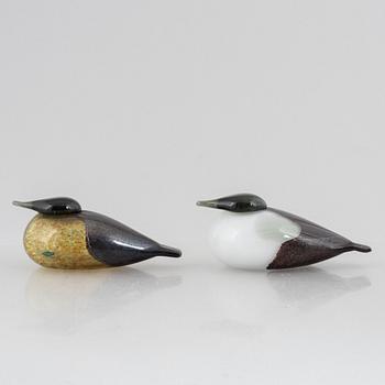 Oiva Toikka, glasfåglar, 2 st, Nuutajärvi, Notsjö, Finland.