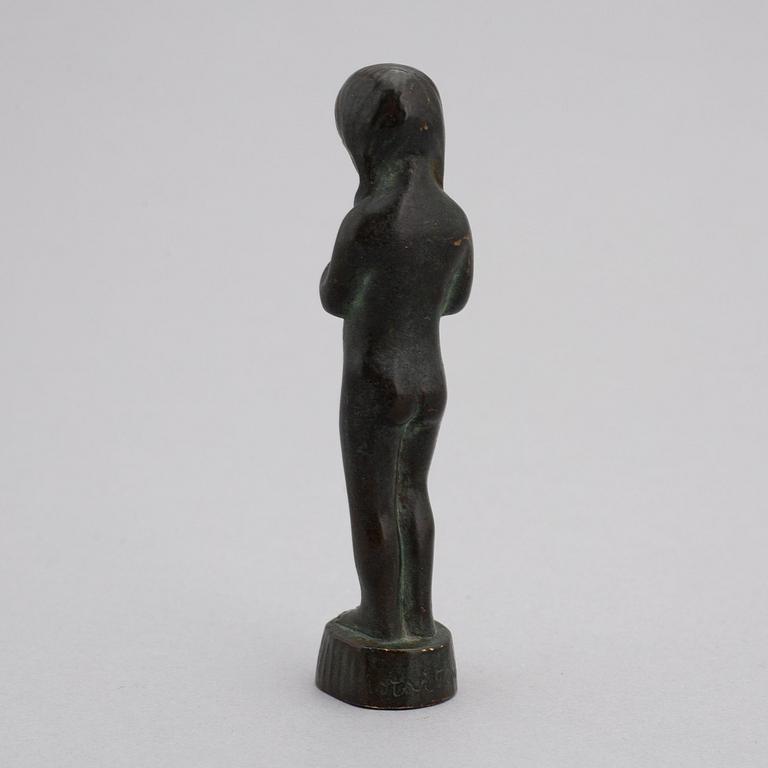 Astri Bergman-Taube, skulptur/sigillstamp, brons, signerad.