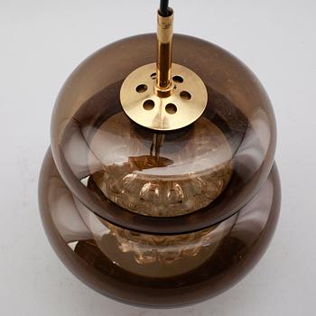 TAKLAMPA, glas, "Bubblan", Carl Fagerlund, Orrefors, 1900-talets andra hälft. Höjd ca 26 cm.