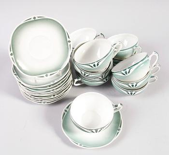 TEKOPPAR MED FAT, 12 st, porslin, Rosenthal.