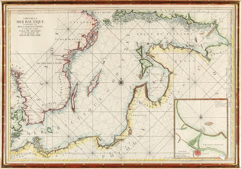 KARTA, "Carte de la Mer Baltique contenant les..., Herman van Loon, 1700-tal.