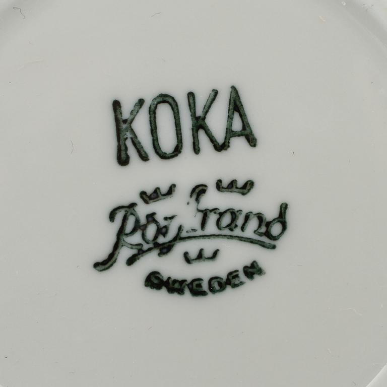 SERVISDELAR, 12 st, porslin, "Koka Blå", Hertha Bengtsson, Rörstrand, 1956-1988.