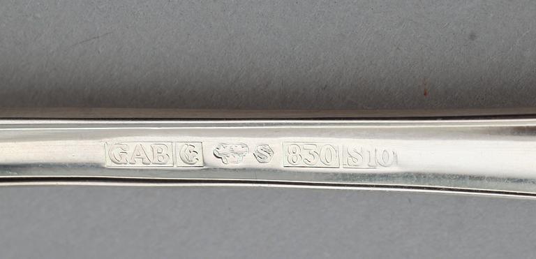 BESTICK, 30 snarlika delar, silver, gammalsvensk modell, 1900-tal. Total vikt ca 822 g.