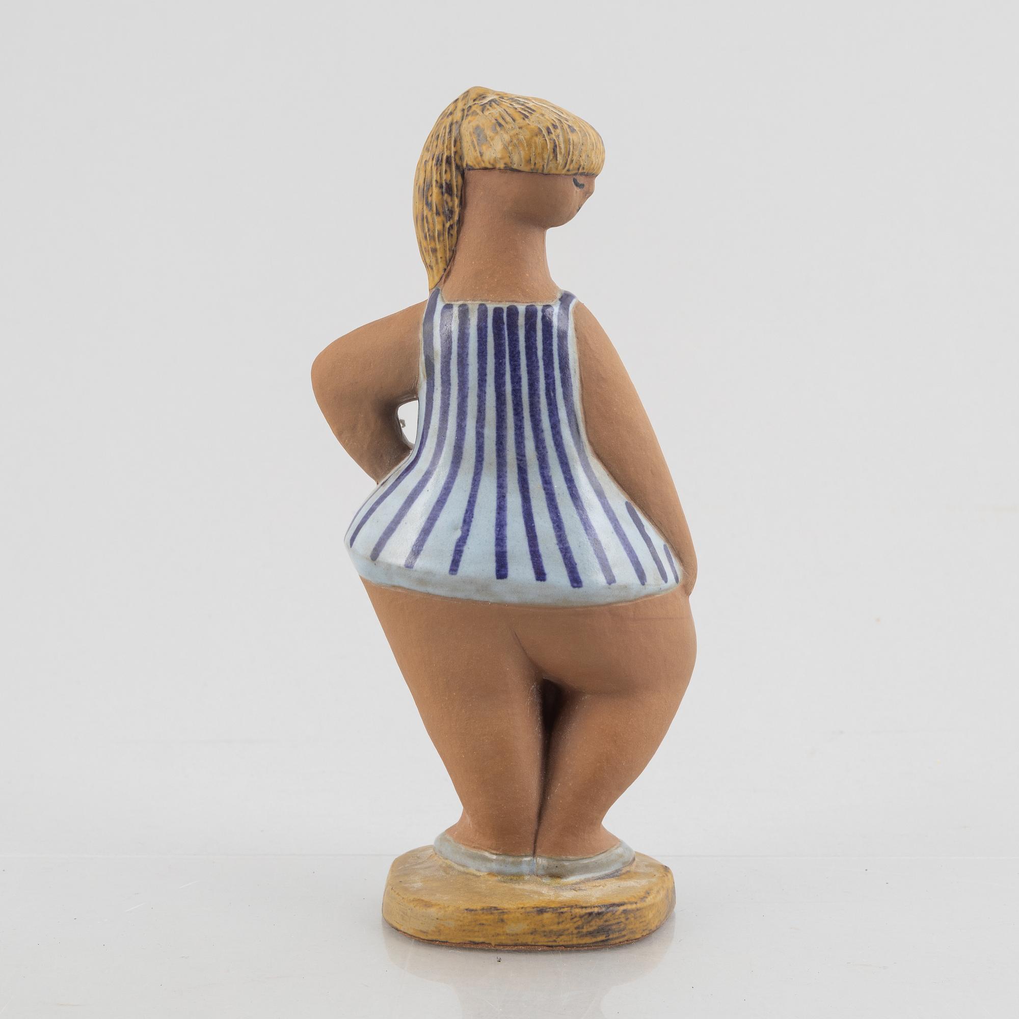 Lisa Larson, figurin, stengods, "Dora" ur serien "ABC-flickorna", Gustavsberg.