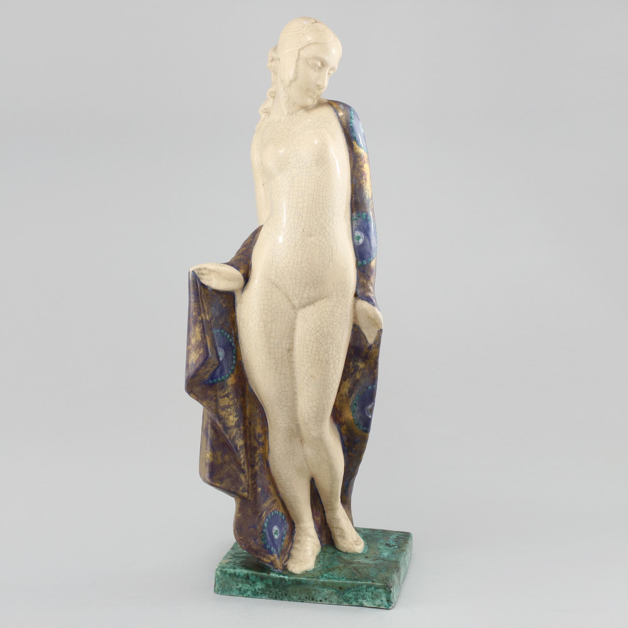 MARIE-LOUISE SIMARD, figurin, flintgods, Evolution, signerad.