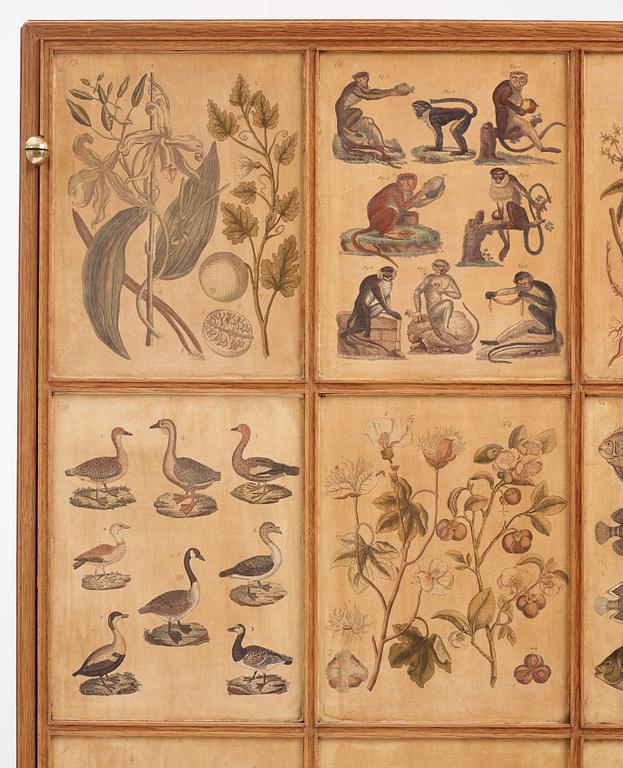 Josef Frank, a rare cabinet covered with prints depicting different animals and plants, Firma Svenskt Tenn, Sweden 1940s.