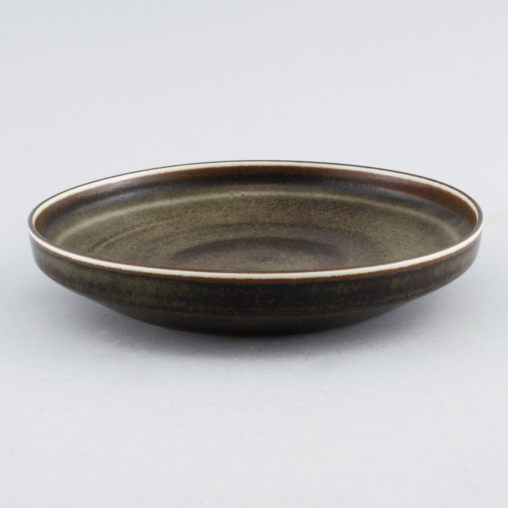 A stoneware dish by Carl Harry Stålhane for Rörstrand, dated -57 ...