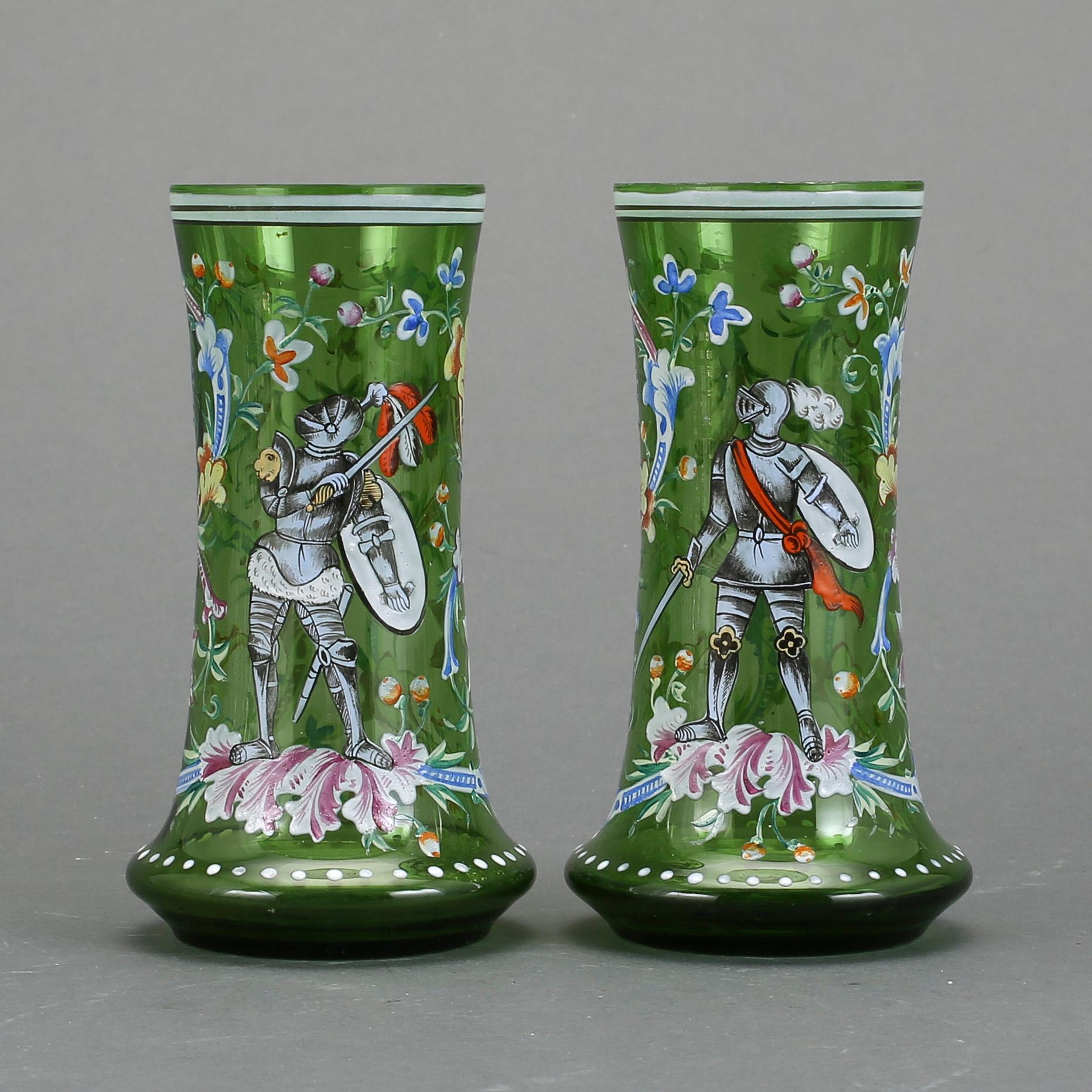VASER, ett par, glas. 1800-talets andra del, sannolikt Tyskland.